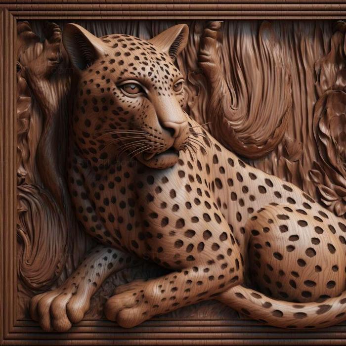 Природа и животные (Леопард 2, NATURE_2930) 3D модель для ЧПУ станка